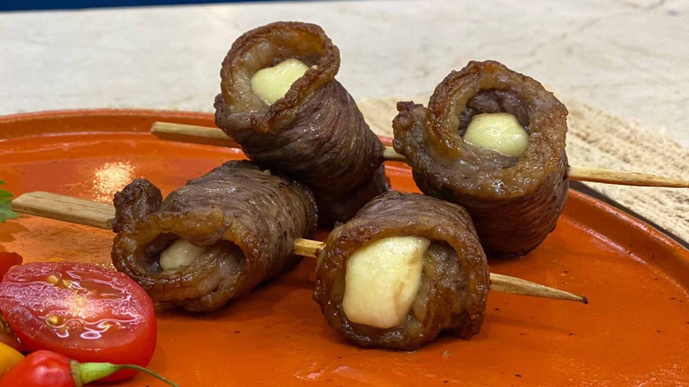 Enroladinho de picanha com queijo coalho na air fryer