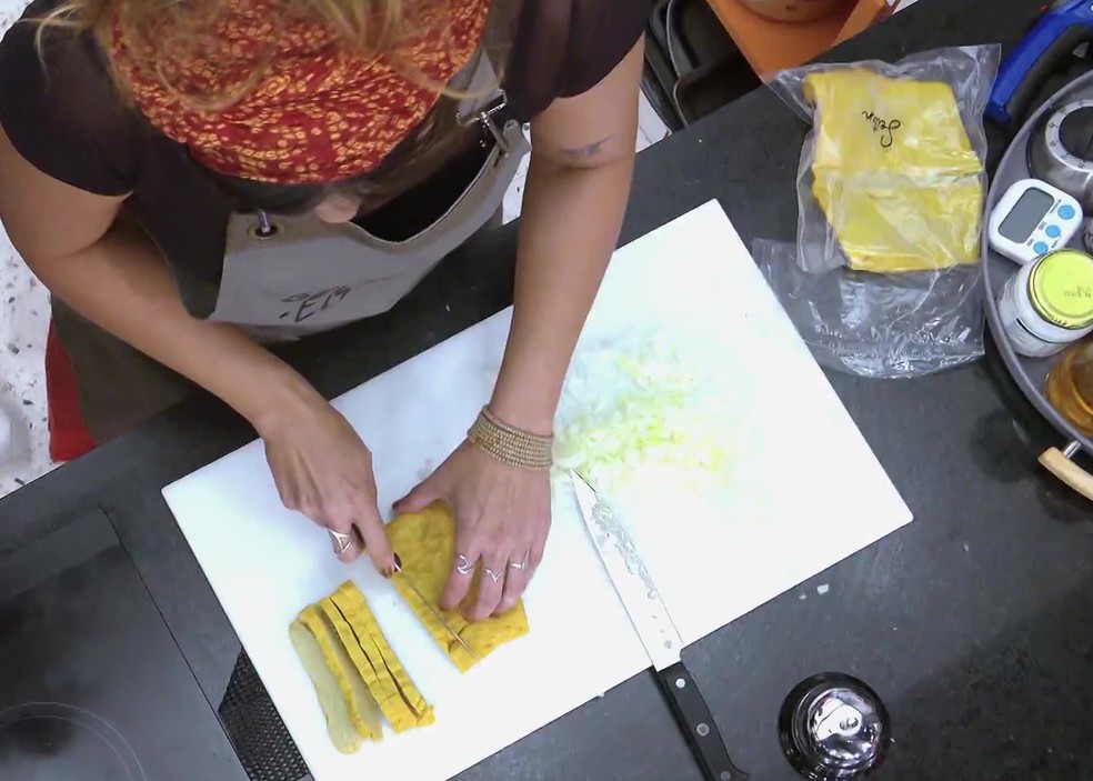 Seitan aparece como ingrediente na prova final do Geladeiras em Ação dedicada à cozinha vegana — Foto: Globo