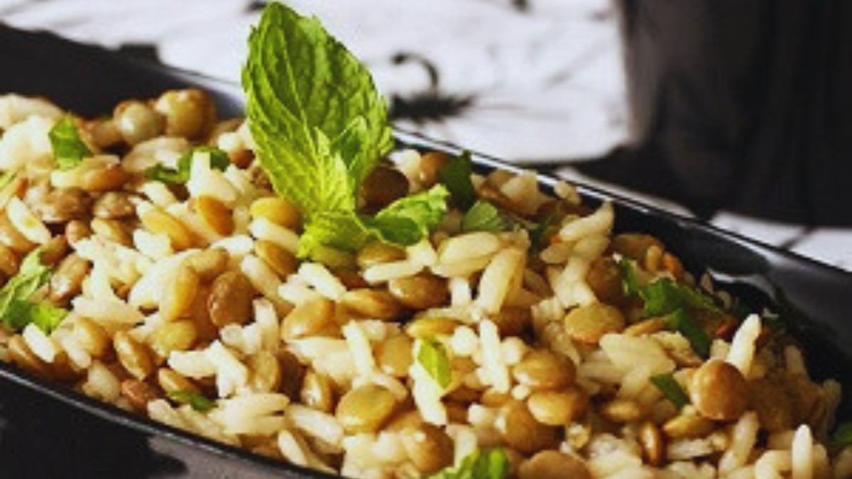 Arroz com lentilha (mjadra) | Receitas