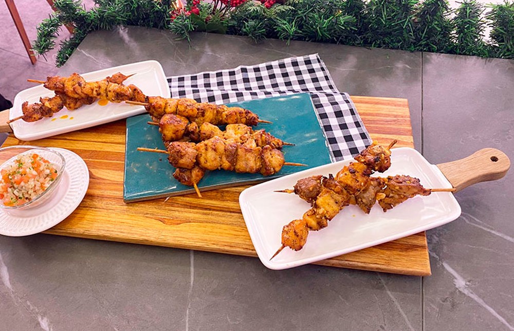 Espetada de frango na air fryer