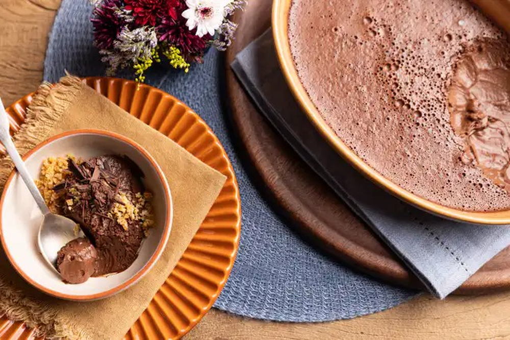 Mousse de chocolate de liquidificador com 2 ingredientes