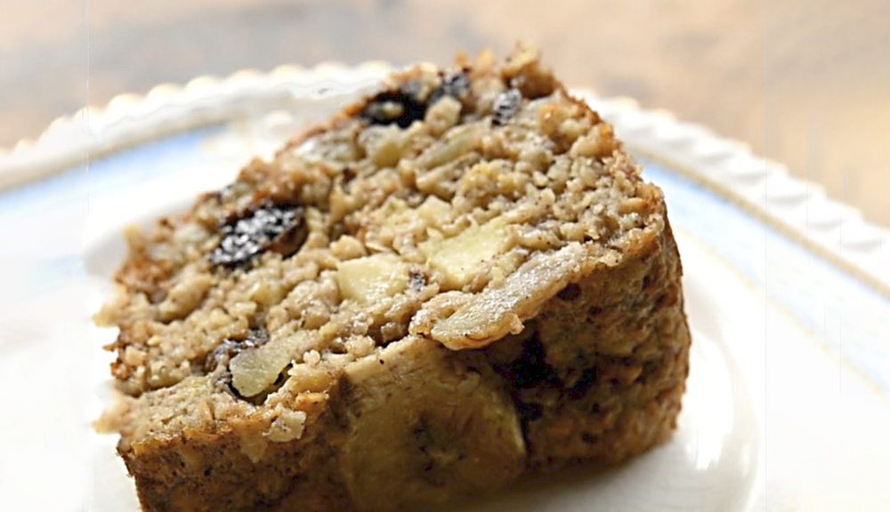 Bolo de maçã e banana, sem glúten e sem lactose, do Fabio Barbero