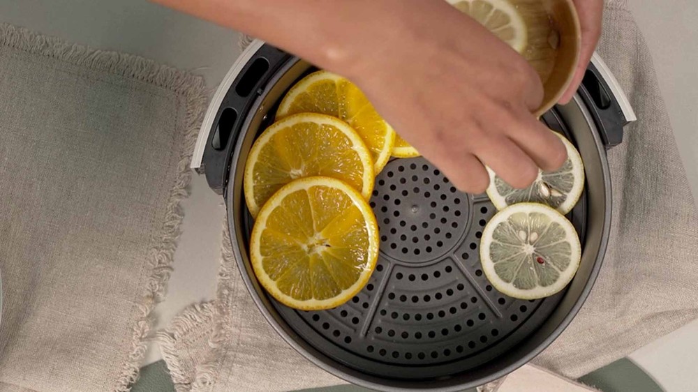 Frutas desidratadas na air fryer