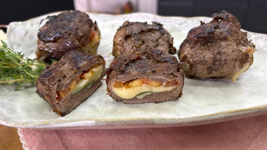 Medalhão de Alcatra Recheado pronto para servir