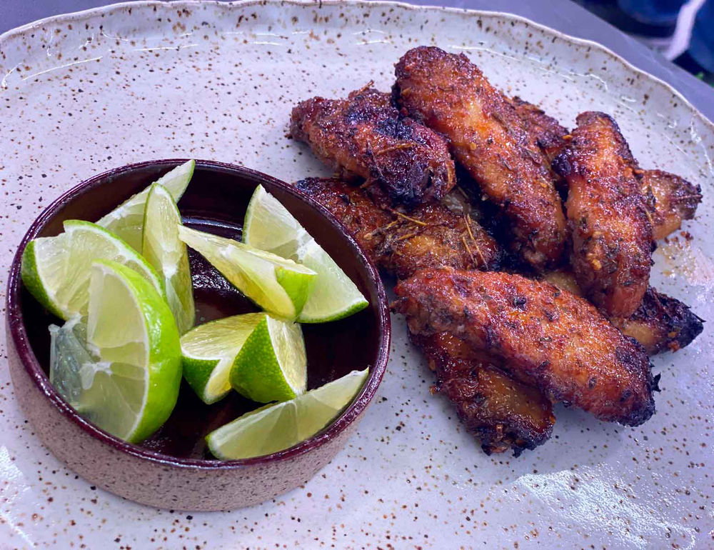 Tulipa de frango com goiabada e tomilho na air fryer