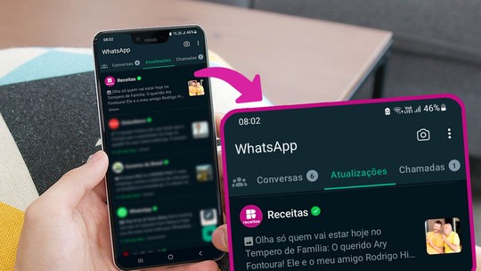 O Receitas e a home da globo.com estão nos canais do Whatsapp; venha participar!