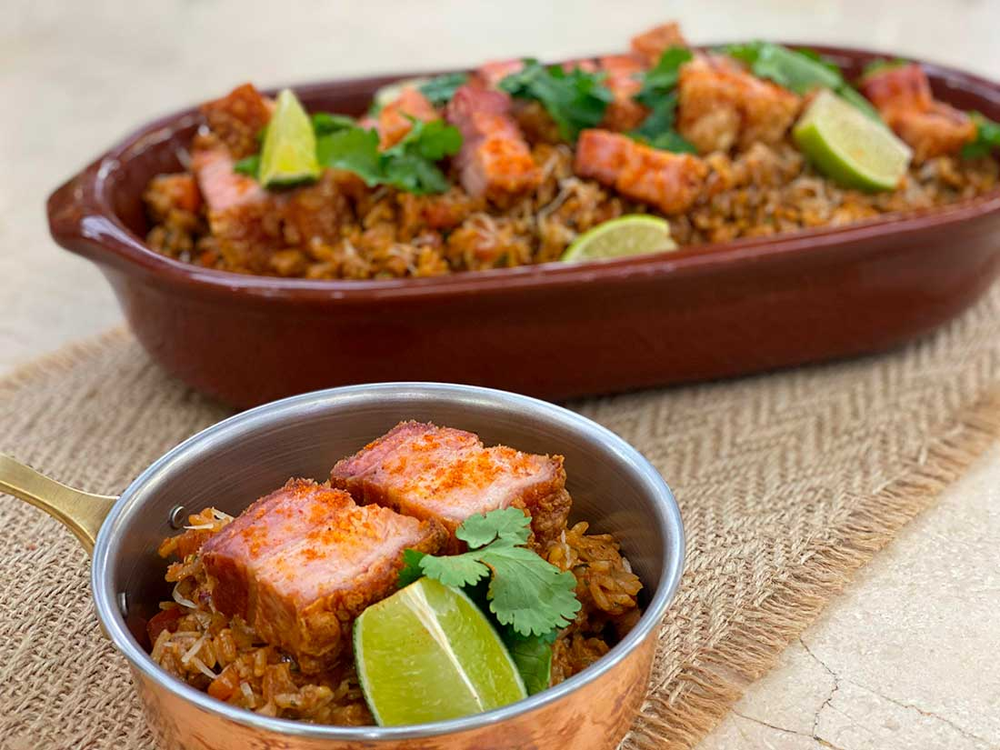 Arroz de torresmo e copa-lombo