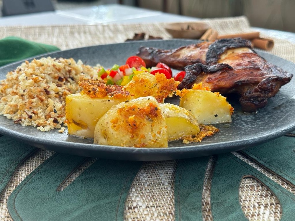 Batata com crosta de parmesão