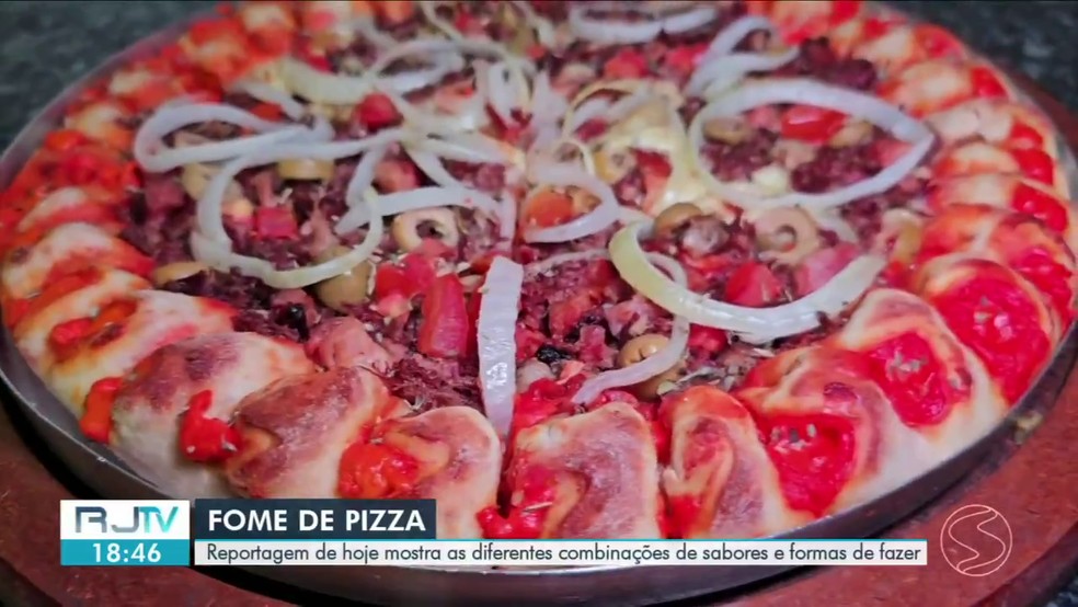 Restaurante de Paraíba do Sul tem sabor de pizza inspirado no 'feijão tropeiro' — Foto: Reprodução/RJ2 TV Rio Sul