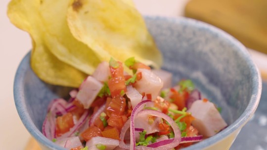 Ceviche de Tilápia, uma iguaria fresca e saborosa.