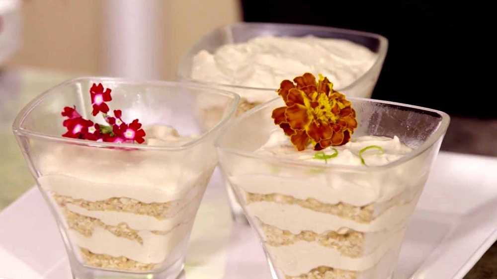 Mousse de limão com castanhas sem lactose