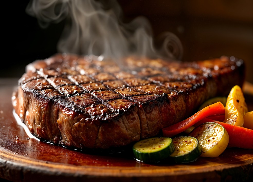 Bife perfeitamente dourado e suculento