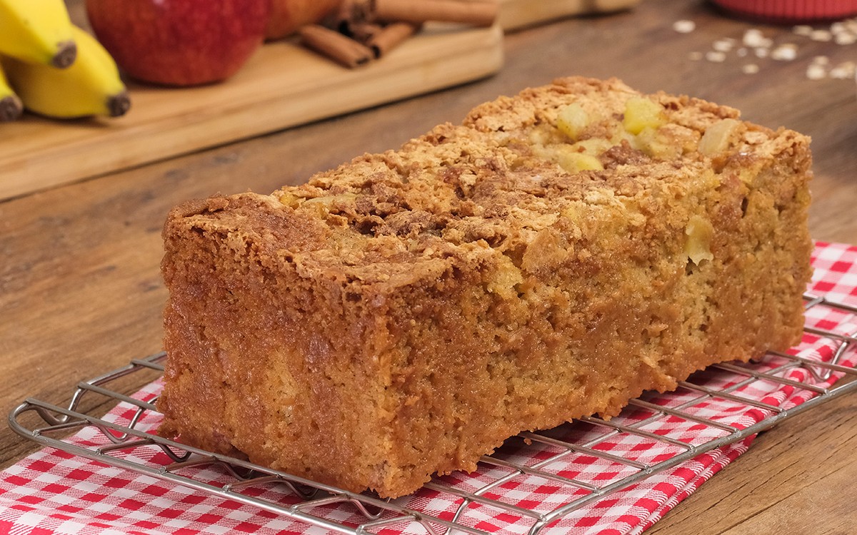 Bolo de banana com aveia e maçã | Bolos | Receitas