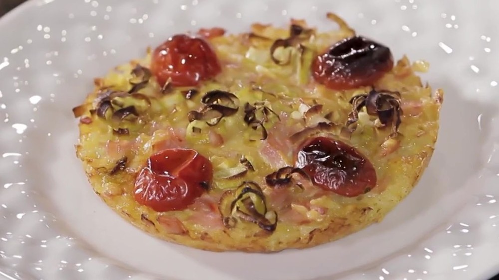 Quiche de arroz integral com peito de peru