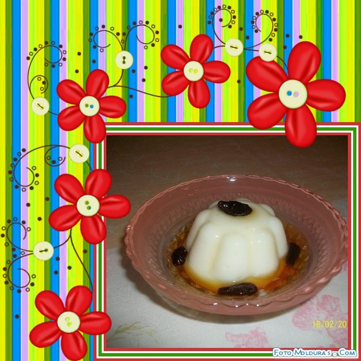 Manjar branco com calda de uvas passas Doces e sobremesas Receitas