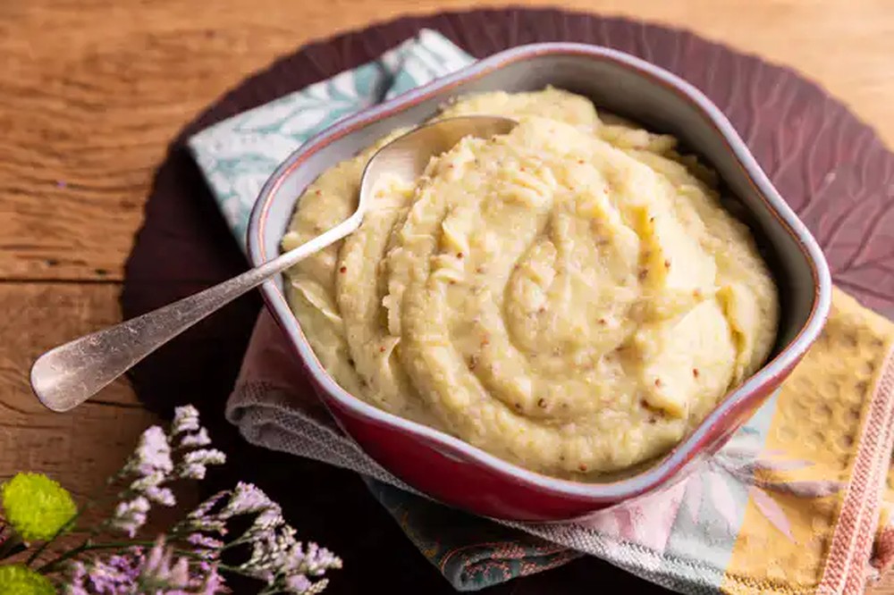 Purê de batata-doce com mostarda