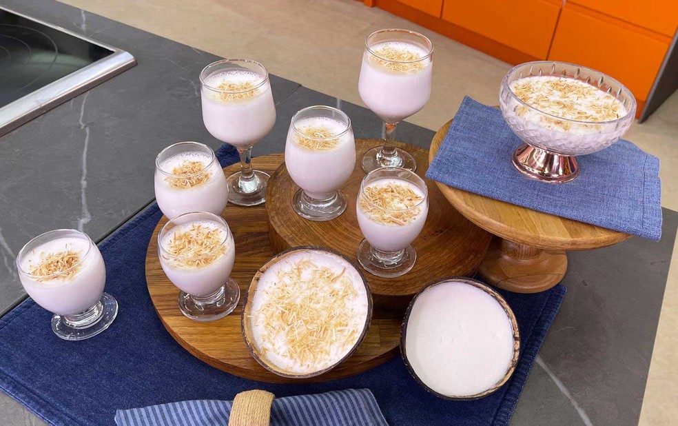 Mousse de coco com 2 ingredientes da Ana Maria Braga — Foto: Daniela Meira/Globo