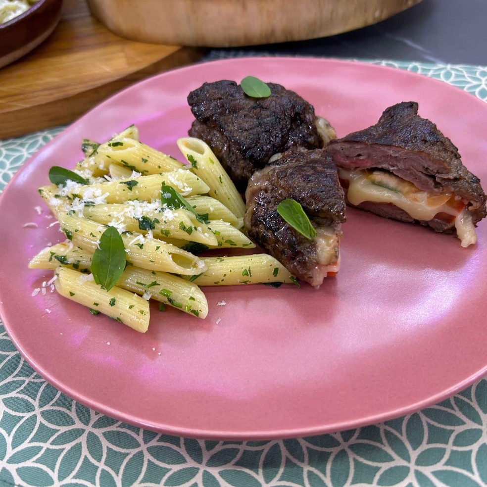 Medalhão de alcatra pronto para servir