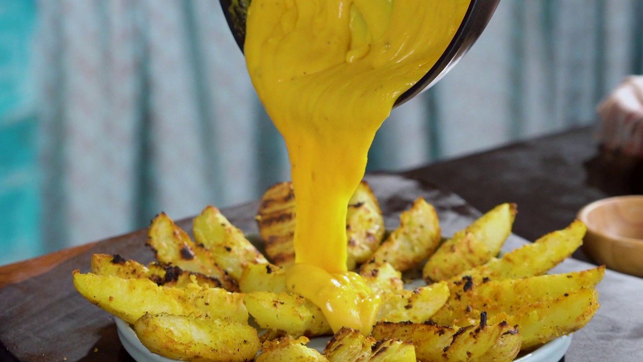 Batata rústica com creme de queijo | Receitas