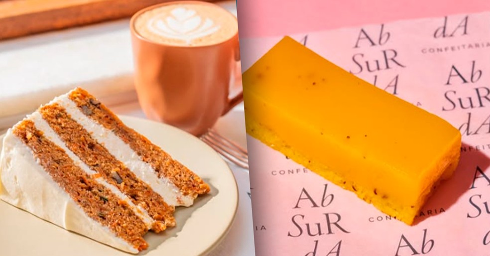 Carrot cake e quindim de maracujá da Absurda — Foto: Instagram Absurda