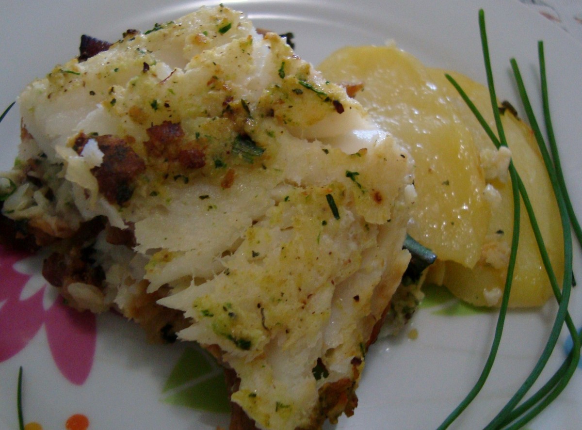 PEIXE ASSADO COM ERVAS E FUNCHI SHIMEJI Peixes e frutos do mar Receitas