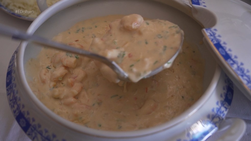 Creme de Camarão Paraense com arroz branco