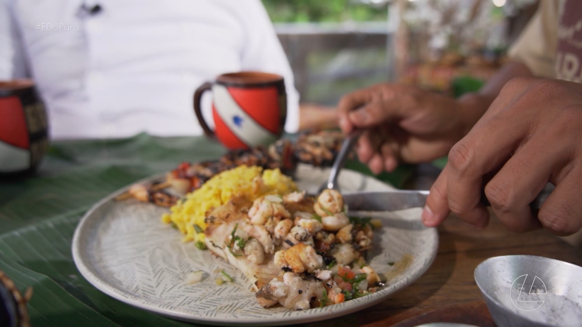 Peixe e arroz com creme de pupunha | Receitas