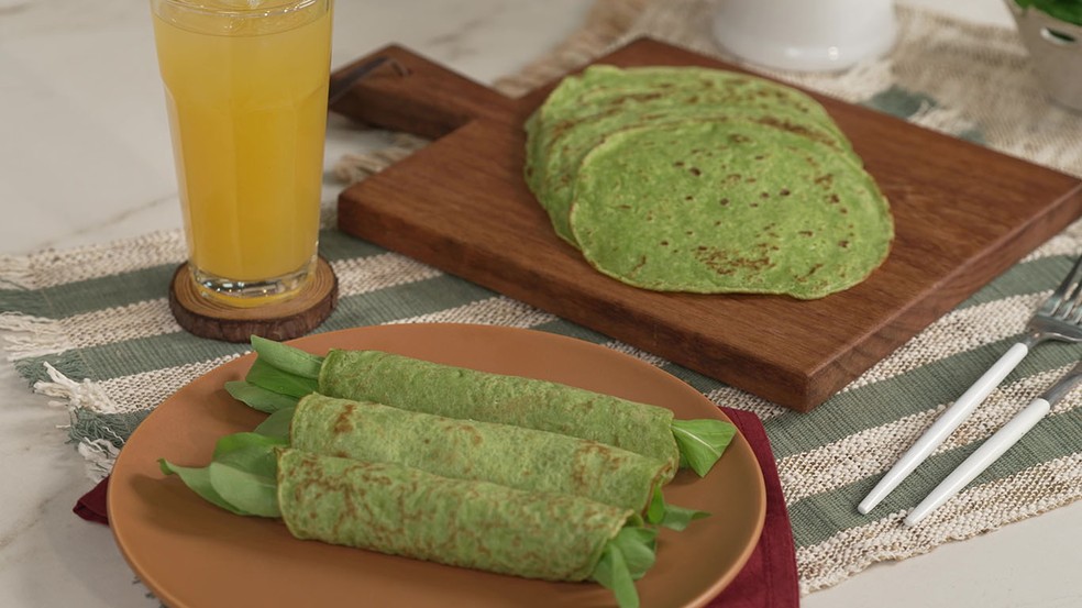 Panqueca de espinafre — Foto: Receitas