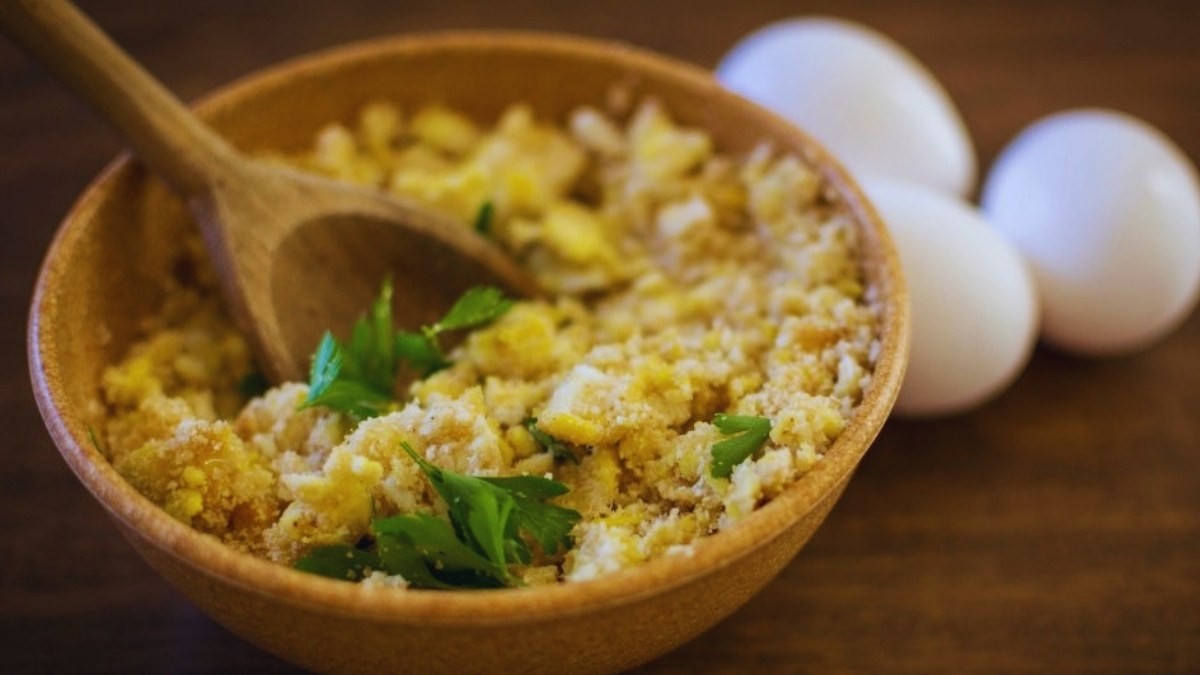 Farofa de ovo | Salgados | Receitas