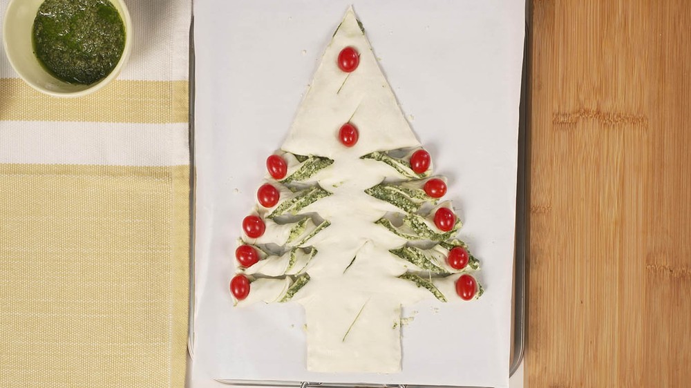 Árvore de Natal comestível de massa folhada