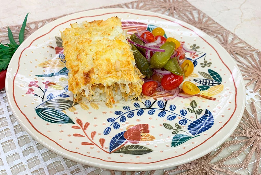 Arroz cremoso de frango da Talitha Morete