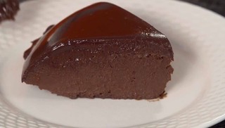 Mousse de chocolate de forno com ganache