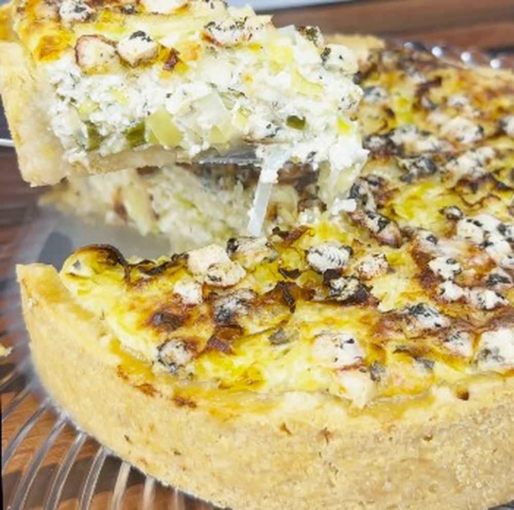 Quiche de alho-poró com gorgonzola do Gean Andrade