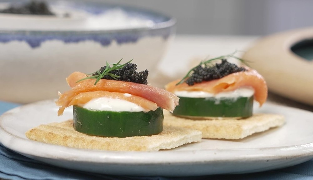 Canapé de salmão defumado