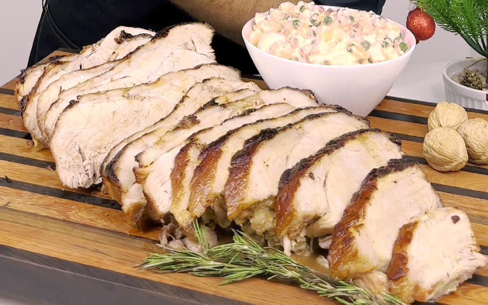 Pernil assado e maionese de batata do Gean Andrade